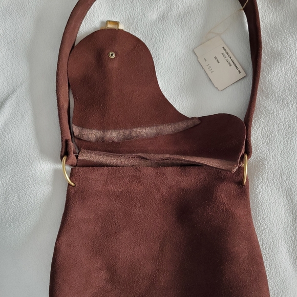 SOLD Burlington Brown Suede Asymmetrical Purse - Picture 7 of 12